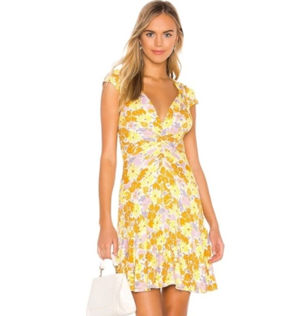 Free People Key To Your Heart Floral Mini Dress Medium
